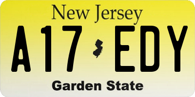 NJ license plate A17EDY