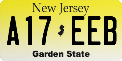 NJ license plate A17EEB