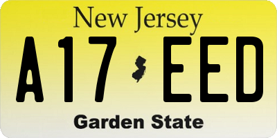 NJ license plate A17EED