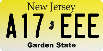 NJ license plate A17EEE