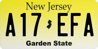 NJ license plate A17EFA