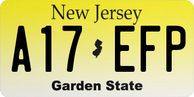 NJ license plate A17EFP