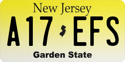 NJ license plate A17EFS