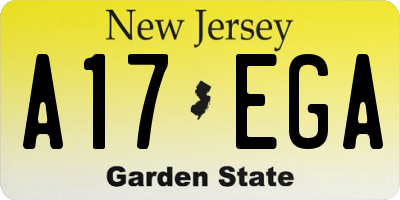 NJ license plate A17EGA