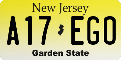 NJ license plate A17EGO