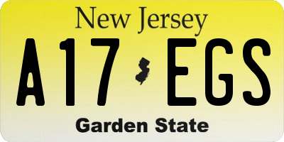 NJ license plate A17EGS
