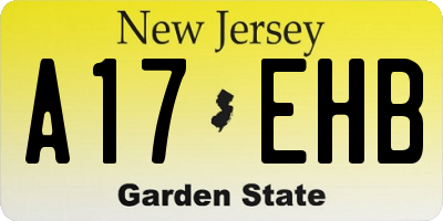 NJ license plate A17EHB