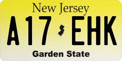 NJ license plate A17EHK
