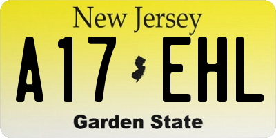 NJ license plate A17EHL