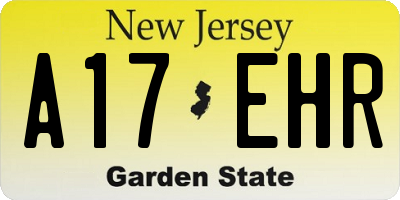 NJ license plate A17EHR