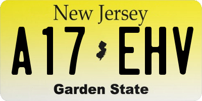 NJ license plate A17EHV