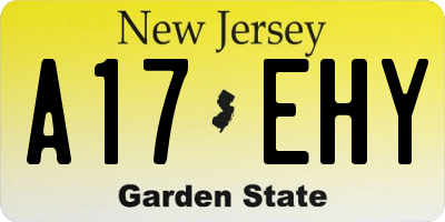 NJ license plate A17EHY