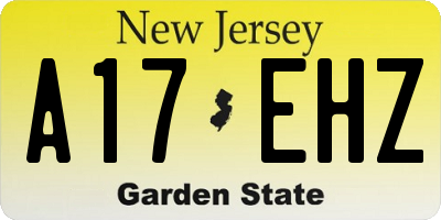 NJ license plate A17EHZ