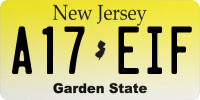 NJ license plate A17EIF