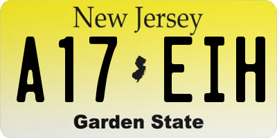 NJ license plate A17EIH