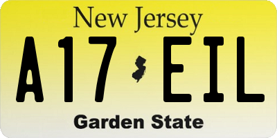 NJ license plate A17EIL