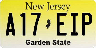 NJ license plate A17EIP