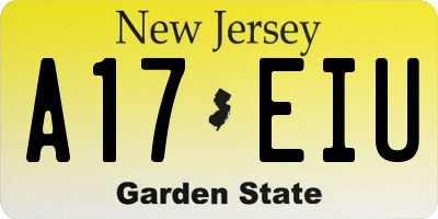 NJ license plate A17EIU