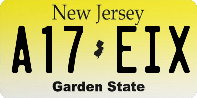 NJ license plate A17EIX
