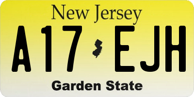 NJ license plate A17EJH