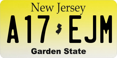 NJ license plate A17EJM