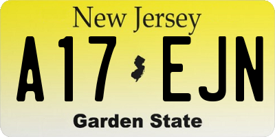 NJ license plate A17EJN