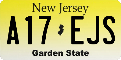 NJ license plate A17EJS