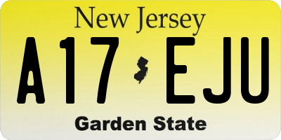 NJ license plate A17EJU