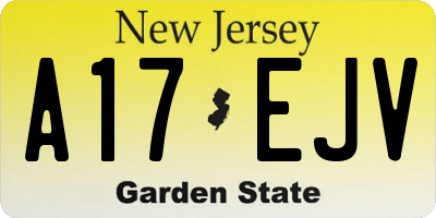 NJ license plate A17EJV