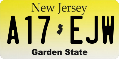 NJ license plate A17EJW