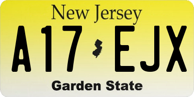 NJ license plate A17EJX