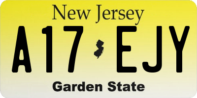 NJ license plate A17EJY