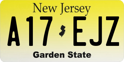 NJ license plate A17EJZ