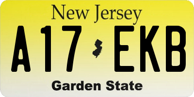 NJ license plate A17EKB