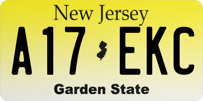 NJ license plate A17EKC