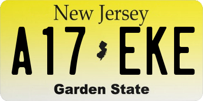 NJ license plate A17EKE