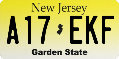 NJ license plate A17EKF