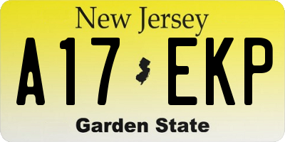 NJ license plate A17EKP
