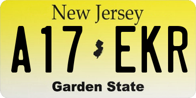 NJ license plate A17EKR