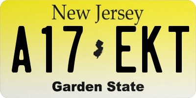NJ license plate A17EKT