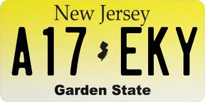 NJ license plate A17EKY