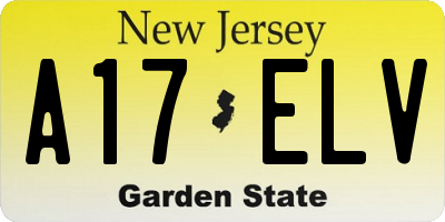 NJ license plate A17ELV