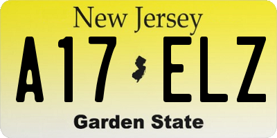 NJ license plate A17ELZ