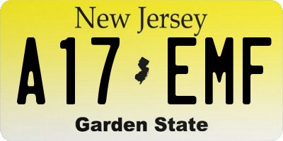 NJ license plate A17EMF