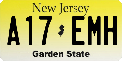NJ license plate A17EMH