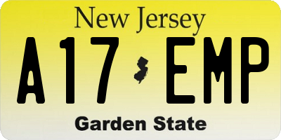 NJ license plate A17EMP