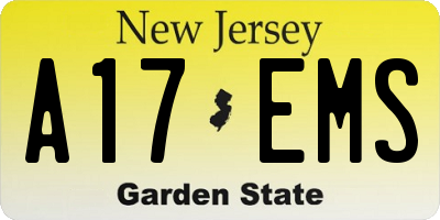 NJ license plate A17EMS
