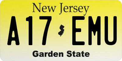 NJ license plate A17EMU