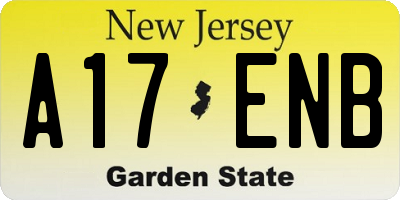 NJ license plate A17ENB