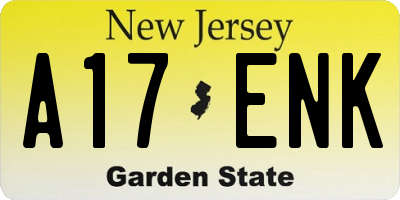 NJ license plate A17ENK